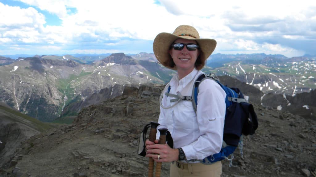 hiking with a backpack